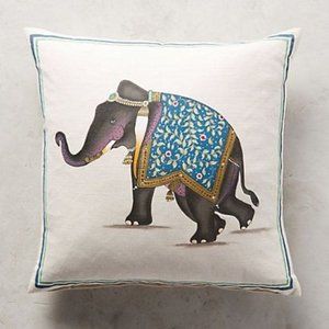 John Robshaw *RARE* elephant painted by hand linen pillow cover NO insert